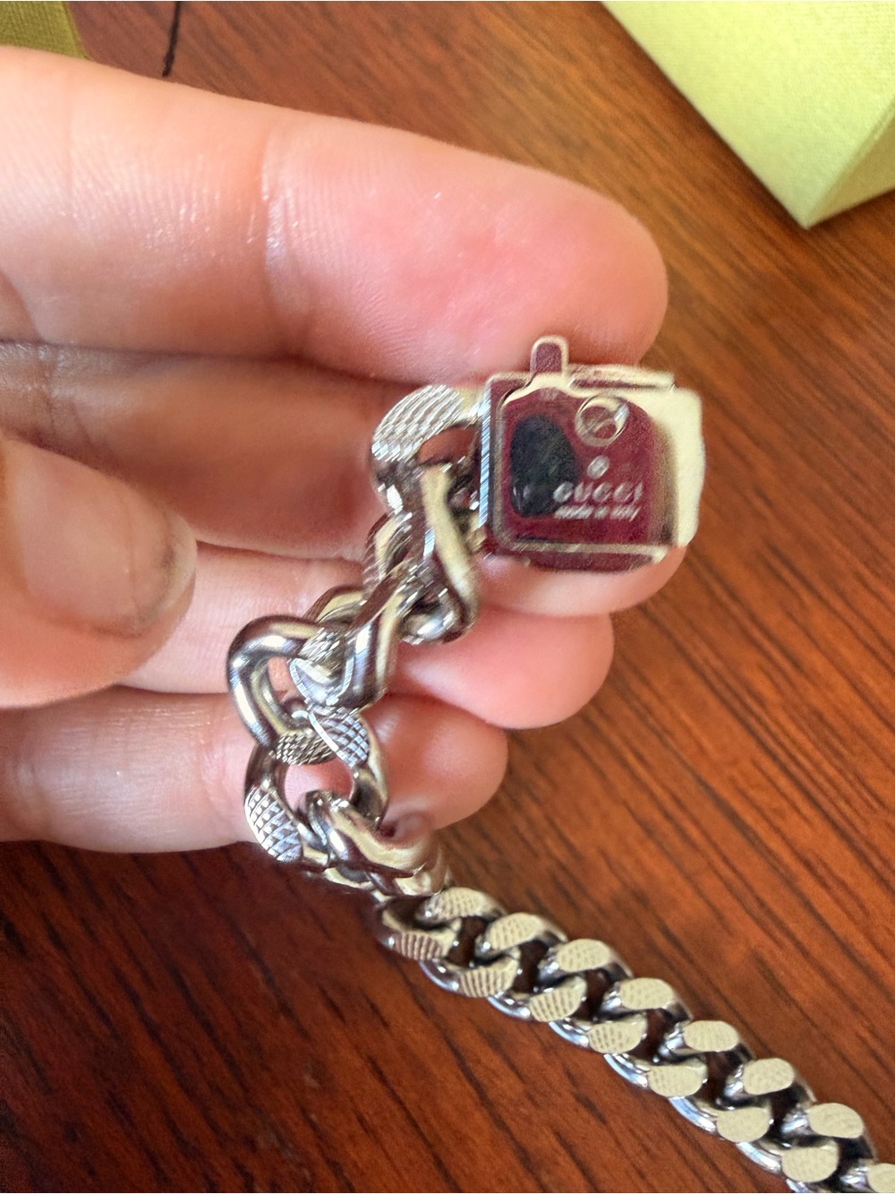 Gucci Silver-Tone Chunky Letter Pendant Necklace - Picture 7 of 8